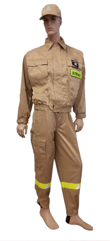 Ubranie koszarowe strażaka OSP trzyczęściowe PIASKOWE A3