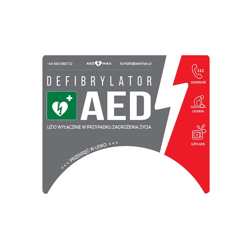 Tablica zewnętrzna AED do kapsuły Rotaid AEDMAX