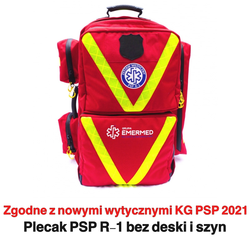 Zestaw ratownictwa medycznego PSP-R1 W PLECAKU CORDURA bez deski i szyn zgodny z wytycznymi KG PSP - ZO0010