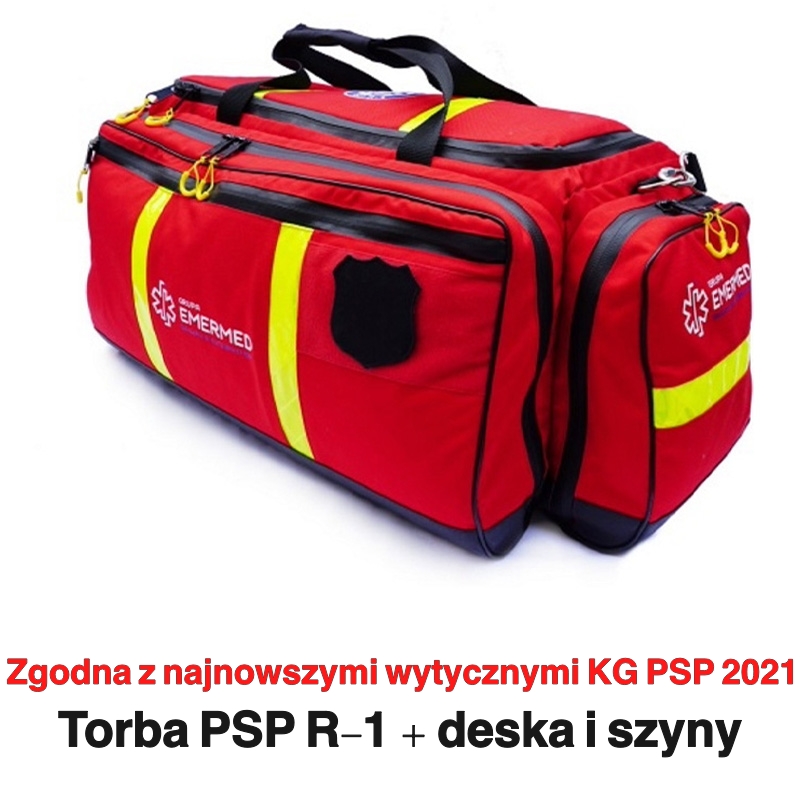Zestaw ratownictwa medycznego PSP-R1 TORBA CORDURA z wyposażeniem zgodny z wytycznymi KG PSP ZO0006