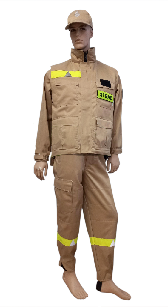 Ubranie koszarowe strażaka OSP czteroczęściowe PIASKOWE  C2